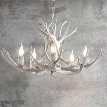 Eldora Adjustable Resin Antler LED Chandelier - JONATHAN Y